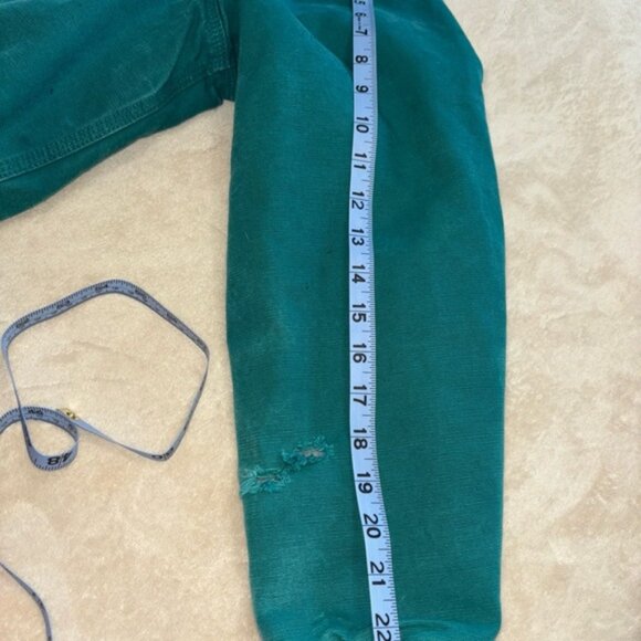 Teal Carhartt Santa Fe Bomber Jacket Rare Vintage Hooded Aqua Sz Unknown USA 90 - Picture 8 of 10